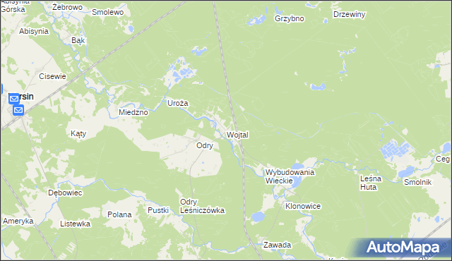 mapa Wojtal, Wojtal na mapie Targeo