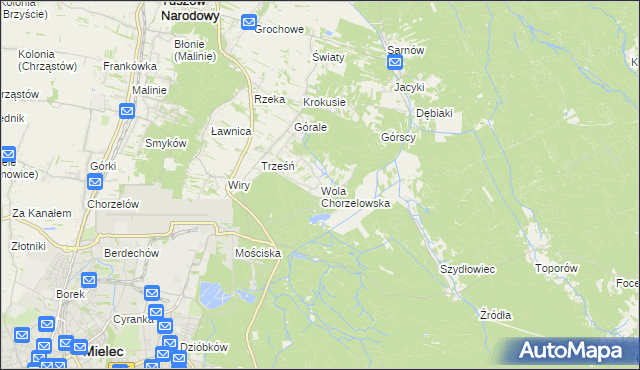 mapa Wola Chorzelowska, Wola Chorzelowska na mapie Targeo