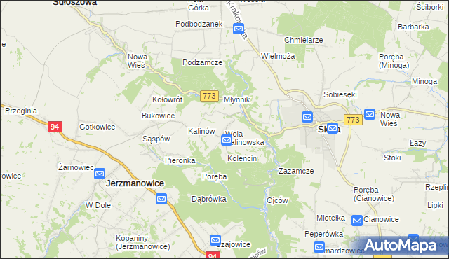 mapa Wola Kalinowska, Wola Kalinowska na mapie Targeo