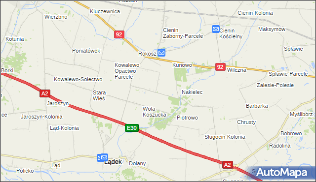 mapa Wola Koszucka-Parcele, Wola Koszucka-Parcele na mapie Targeo