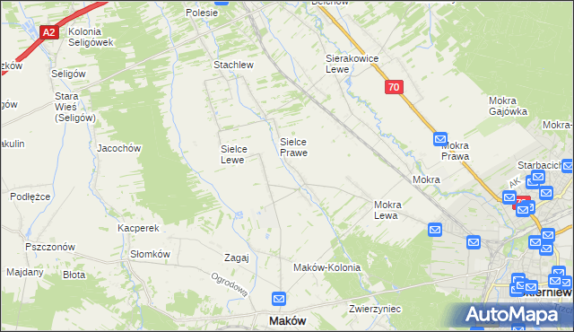 mapa Wola Makowska, Wola Makowska na mapie Targeo