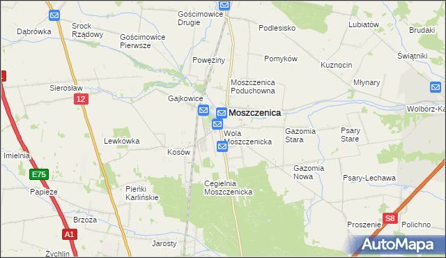 mapa Wola Moszczenicka, Wola Moszczenicka na mapie Targeo
