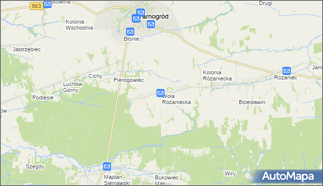 mapa Wola Różaniecka, Wola Różaniecka na mapie Targeo