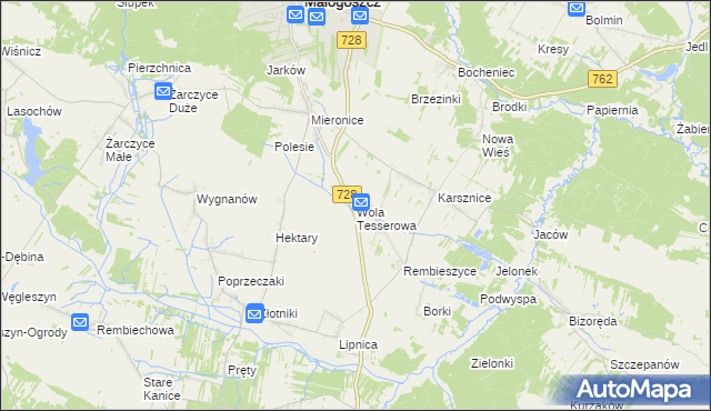 mapa Wola Tesserowa, Wola Tesserowa na mapie Targeo