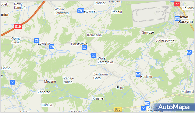 mapa Wola Zarczycka, Wola Zarczycka na mapie Targeo