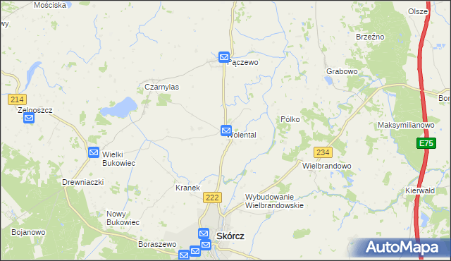 mapa Wolental, Wolental na mapie Targeo