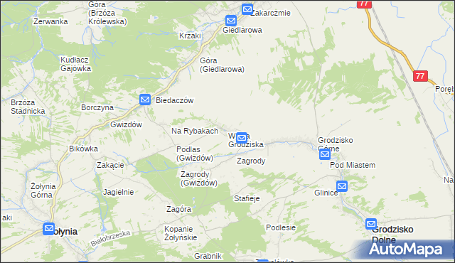 mapa Wólka Grodziska gmina Grodzisko Dolne, Wólka Grodziska gmina Grodzisko Dolne na mapie Targeo