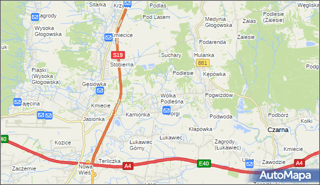 mapa Wólka Podleśna, Wólka Podleśna na mapie Targeo