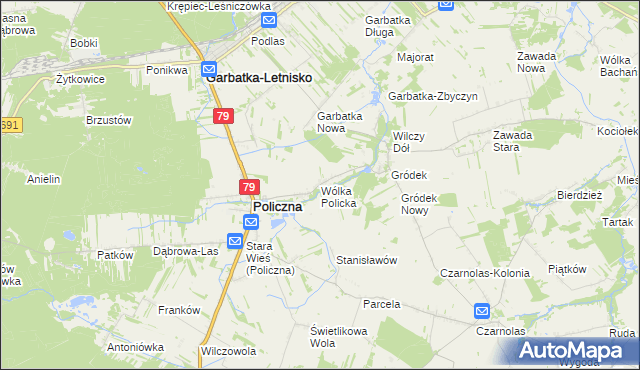 mapa Wólka Policka, Wólka Policka na mapie Targeo