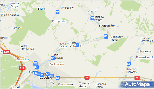 mapa Wólka Ratajska, Wólka Ratajska na mapie Targeo