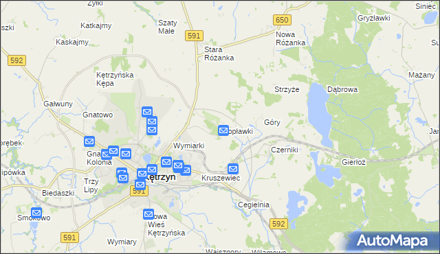 mapa Wopławki, Wopławki na mapie Targeo