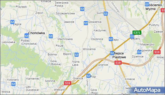mapa Wrocanka gmina Miejsce Piastowe, Wrocanka gmina Miejsce Piastowe na mapie Targeo