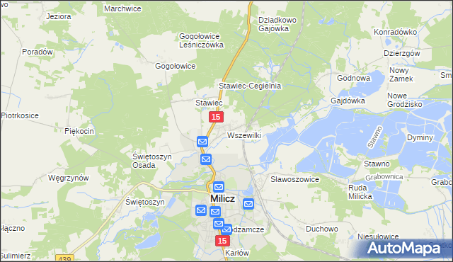 mapa Wszewilki, Wszewilki na mapie Targeo