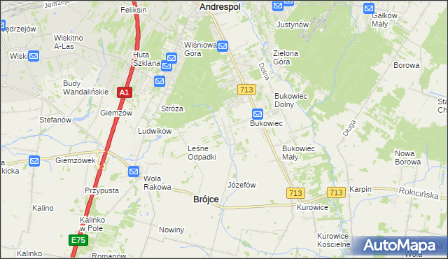 mapa Wygoda gmina Brójce, Wygoda gmina Brójce na mapie Targeo