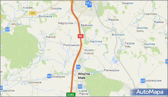 mapa Wysoki Kościół, Wysoki Kościół na mapie Targeo