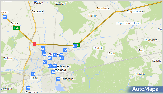 mapa Wysokie gmina Międzyrzec Podlaski, Wysokie gmina Międzyrzec Podlaski na mapie Targeo