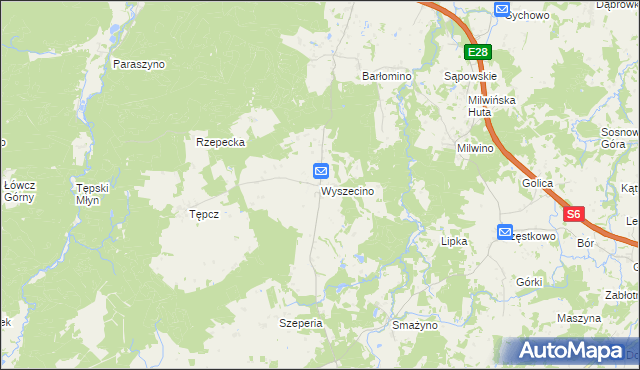 mapa Wyszecino, Wyszecino na mapie Targeo