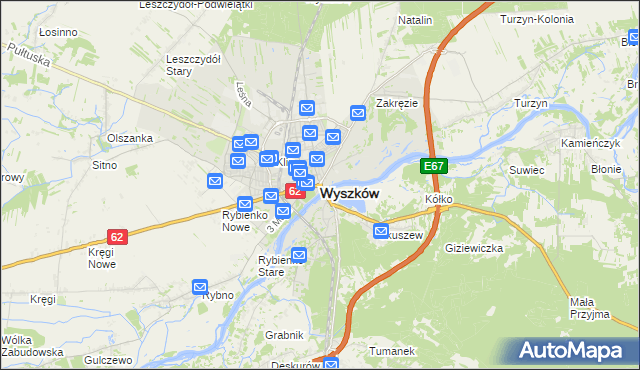 mapa Wyszków, Wyszków na mapie Targeo