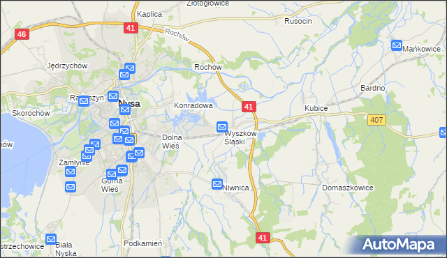 mapa Wyszków Śląski, Wyszków Śląski na mapie Targeo