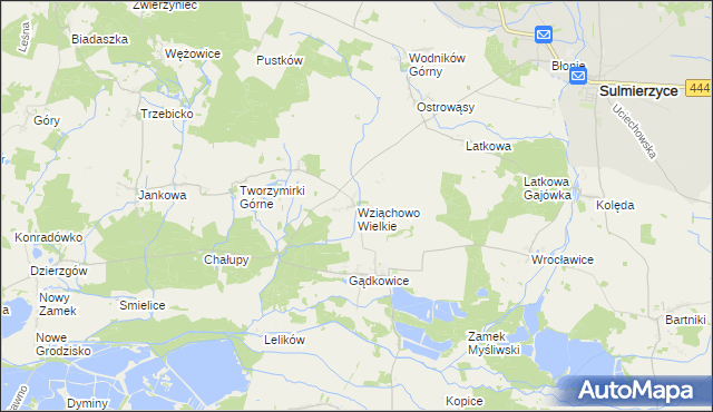 mapa Wziąchowo Wielkie, Wziąchowo Wielkie na mapie Targeo