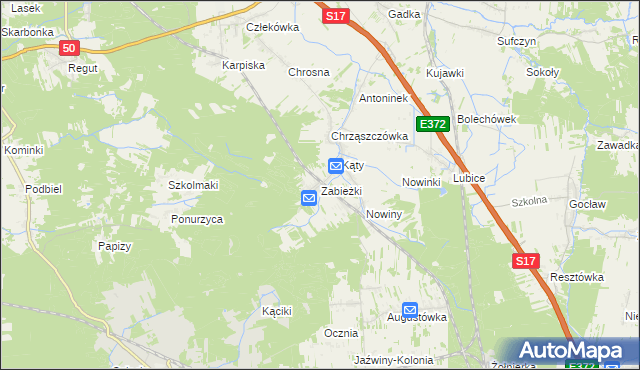 mapa Zabieżki, Zabieżki na mapie Targeo