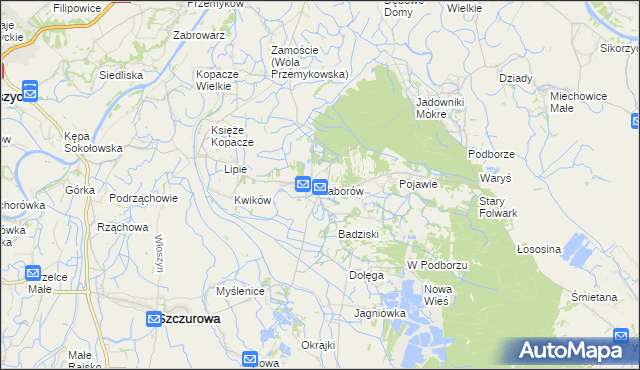 mapa Zaborów gmina Szczurowa, Zaborów gmina Szczurowa na mapie Targeo