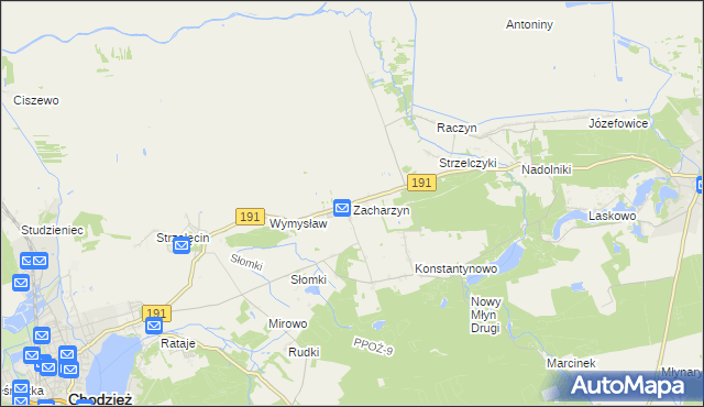 mapa Zacharzyn, Zacharzyn na mapie Targeo
