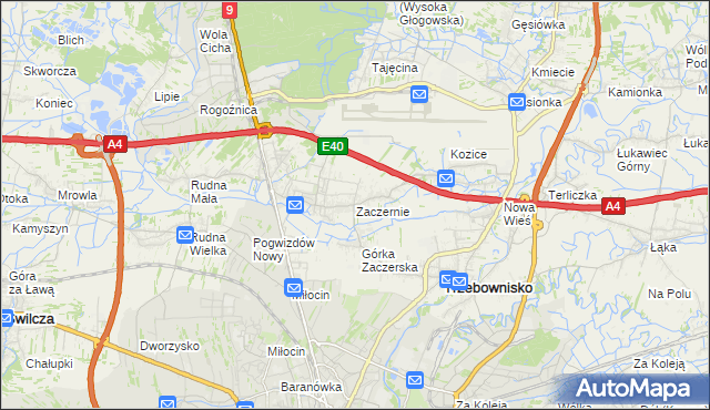 mapa Zaczernie, Zaczernie na mapie Targeo