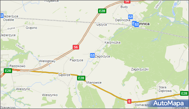 mapa Zagórzyca, Zagórzyca na mapie Targeo