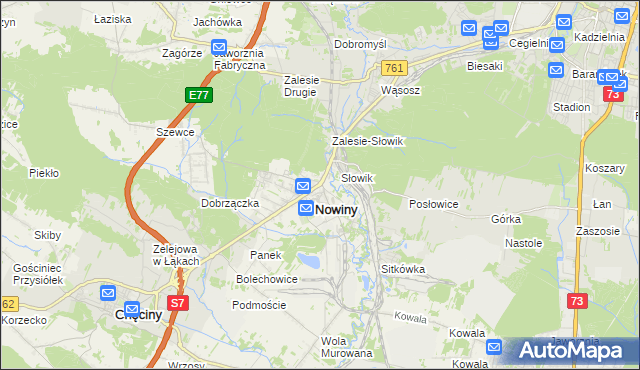 mapa Zagrody gmina Sitkówka-Nowiny, Zagrody gmina Sitkówka-Nowiny na mapie Targeo