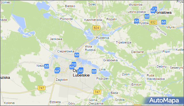 mapa Zajączków gmina Opole Lubelskie, Zajączków gmina Opole Lubelskie na mapie Targeo