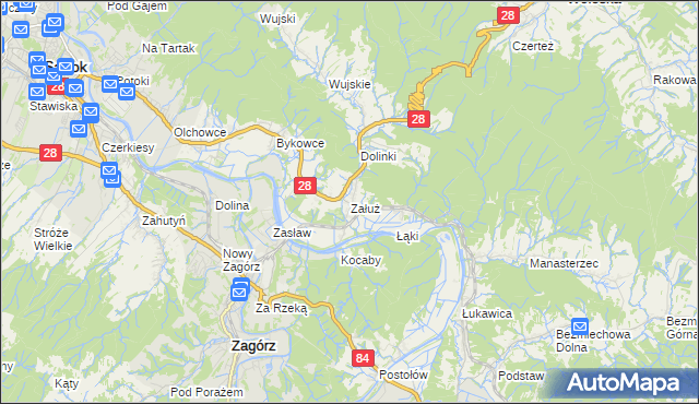 mapa Załuż, Załuż na mapie Targeo