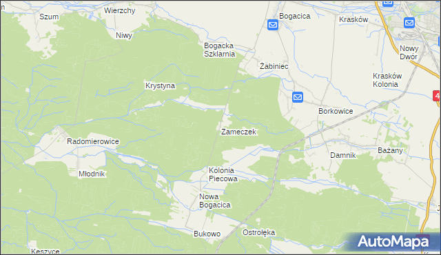 mapa Zameczek gmina Kluczbork, Zameczek gmina Kluczbork na mapie Targeo