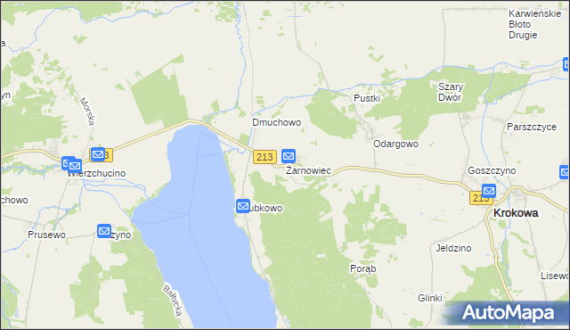 mapa Żarnowiec gmina Krokowa, Żarnowiec gmina Krokowa na mapie Targeo