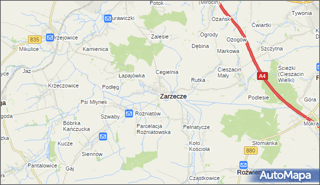 mapa Zarzecze powiat przeworski, Zarzecze powiat przeworski na mapie Targeo