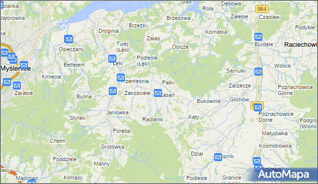 mapa Zasań, Zasań na mapie Targeo