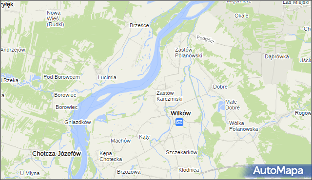 mapa Zastów Karczmiski, Zastów Karczmiski na mapie Targeo