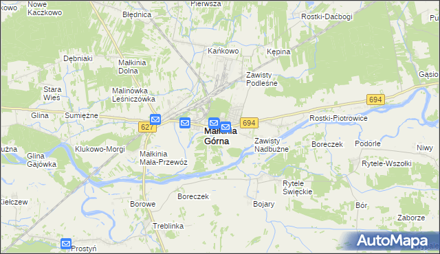 mapa Zawisty Dzikie, Zawisty Dzikie na mapie Targeo
