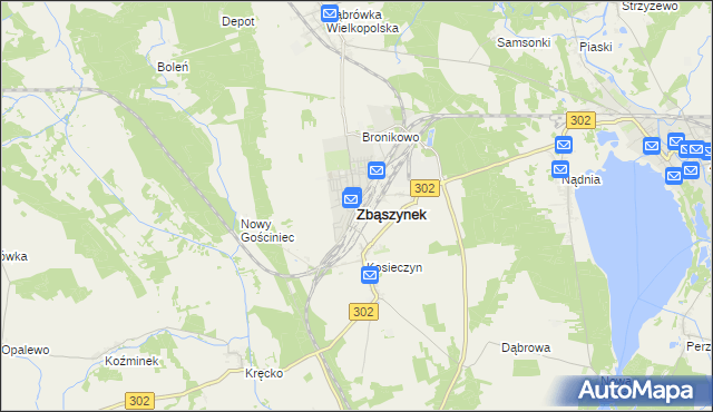 mapa Zbąszynek, Zbąszynek na mapie Targeo