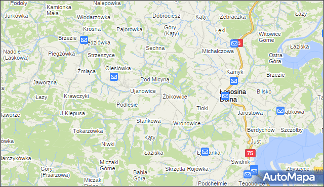 mapa Żbikowice, Żbikowice na mapie Targeo