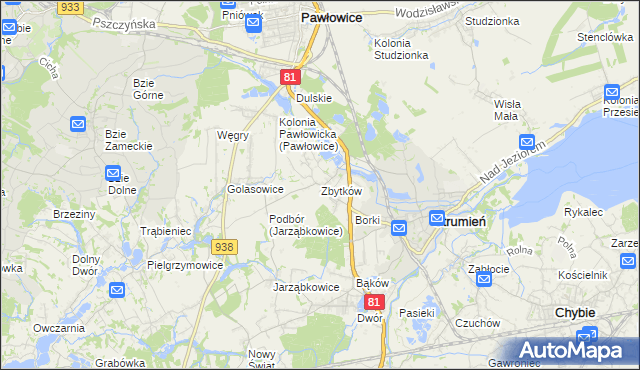 mapa Zbytków, Zbytków na mapie Targeo