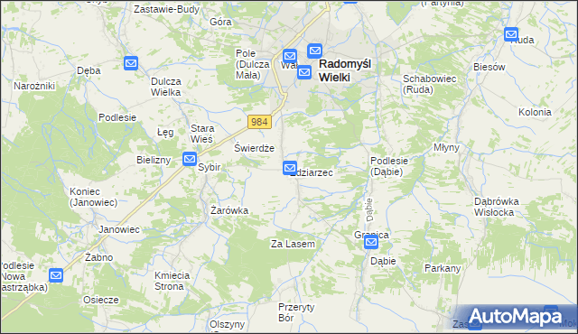 mapa Zdziarzec, Zdziarzec na mapie Targeo