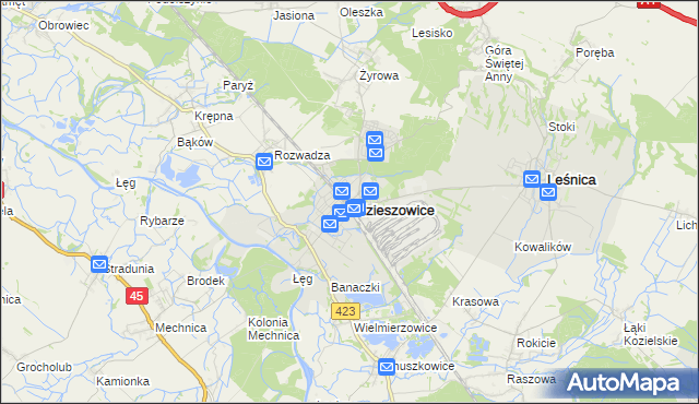 mapa Zdzieszowice, Zdzieszowice na mapie Targeo