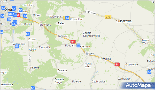 mapa Zederman, Zederman na mapie Targeo