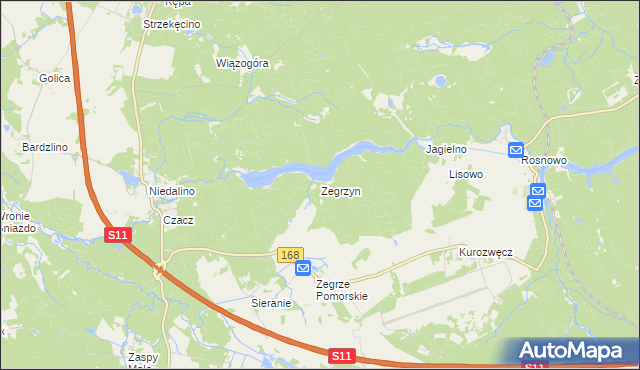 mapa Zegrzyn, Zegrzyn na mapie Targeo
