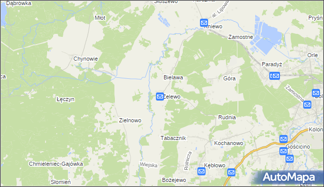 mapa Zelewo, Zelewo na mapie Targeo