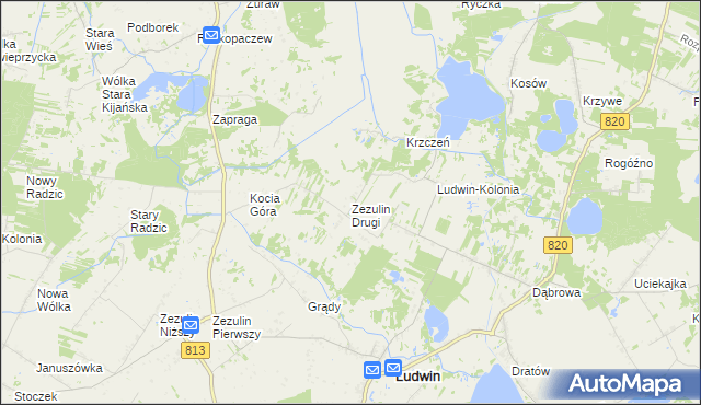 mapa Zezulin Drugi, Zezulin Drugi na mapie Targeo