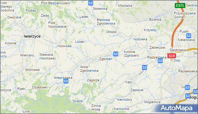 mapa Zgłobień, Zgłobień na mapie Targeo