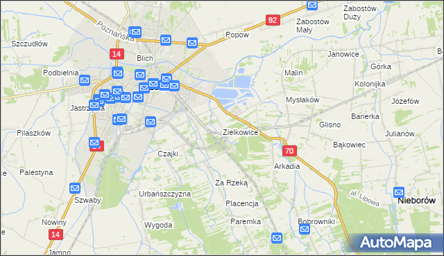 mapa Zielkowice, Zielkowice na mapie Targeo