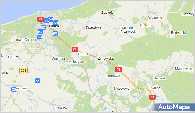 mapa Zimowiska, Zimowiska na mapie Targeo